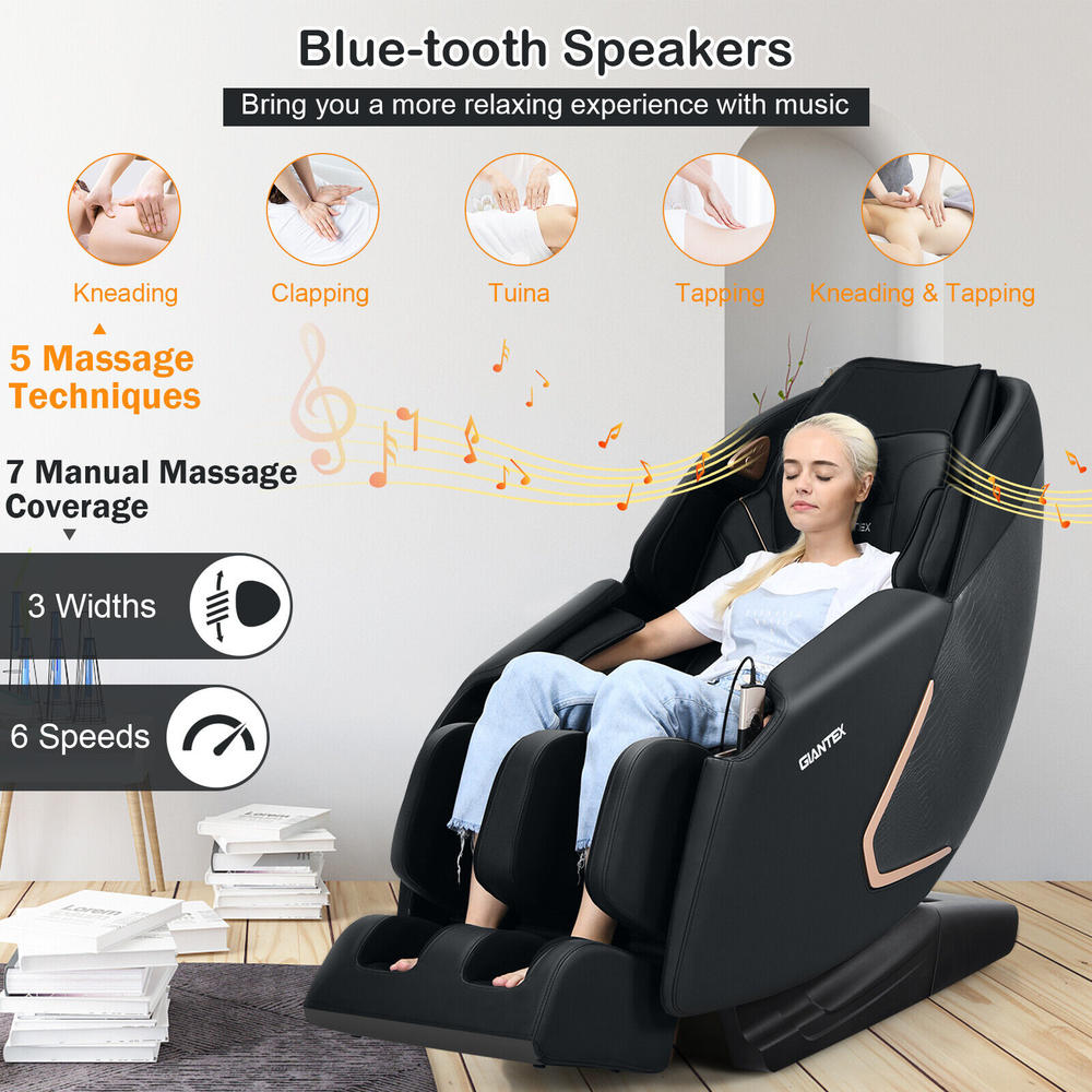 Giantex Zero Gravity Full Body Massage Chair w/ SL Track Heat Installation-free