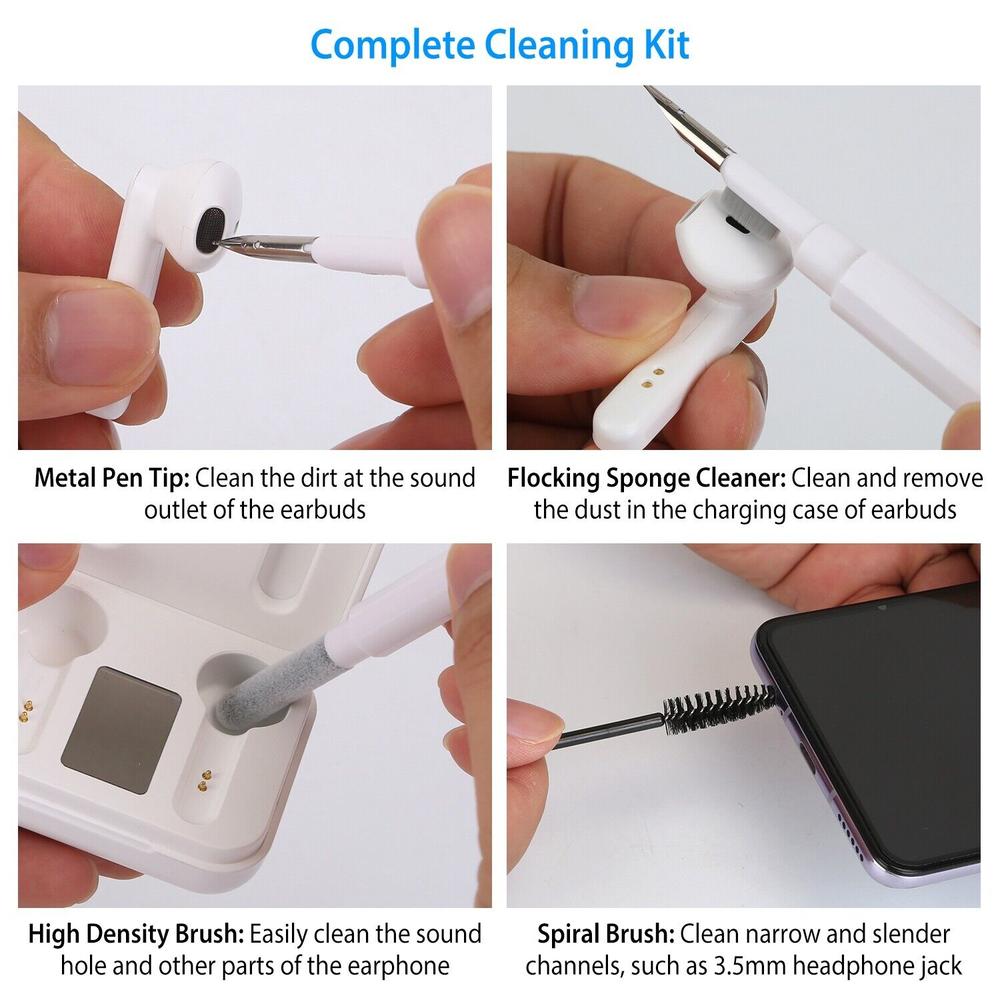 imountek Cleaning Kit Fit For Airpods Earbuds Camera Phone Cleaner Pen Long Short Brush
