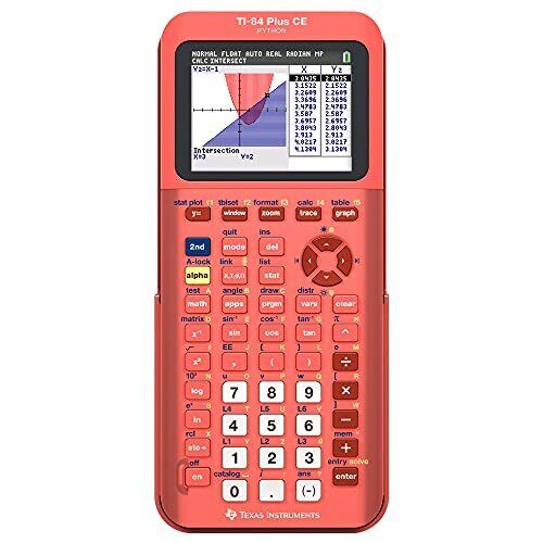 Texas Instruments TI-84 Plus CE Python Color Graphing Calculator, Positive Coral-ation