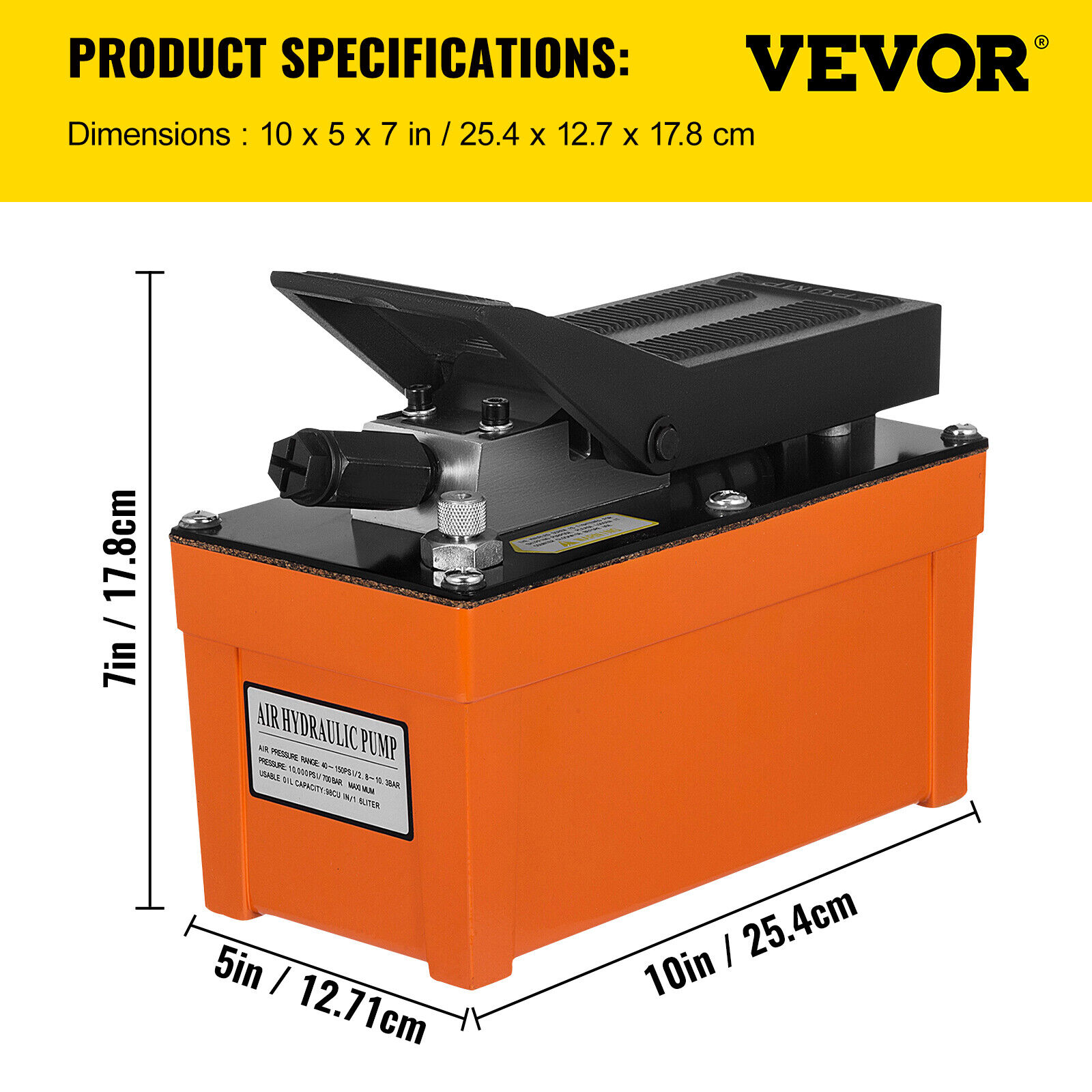 VEVOR Air Hydraulic Pump Foot-Actuated Tyre Puller for Auto Body Frame Machine