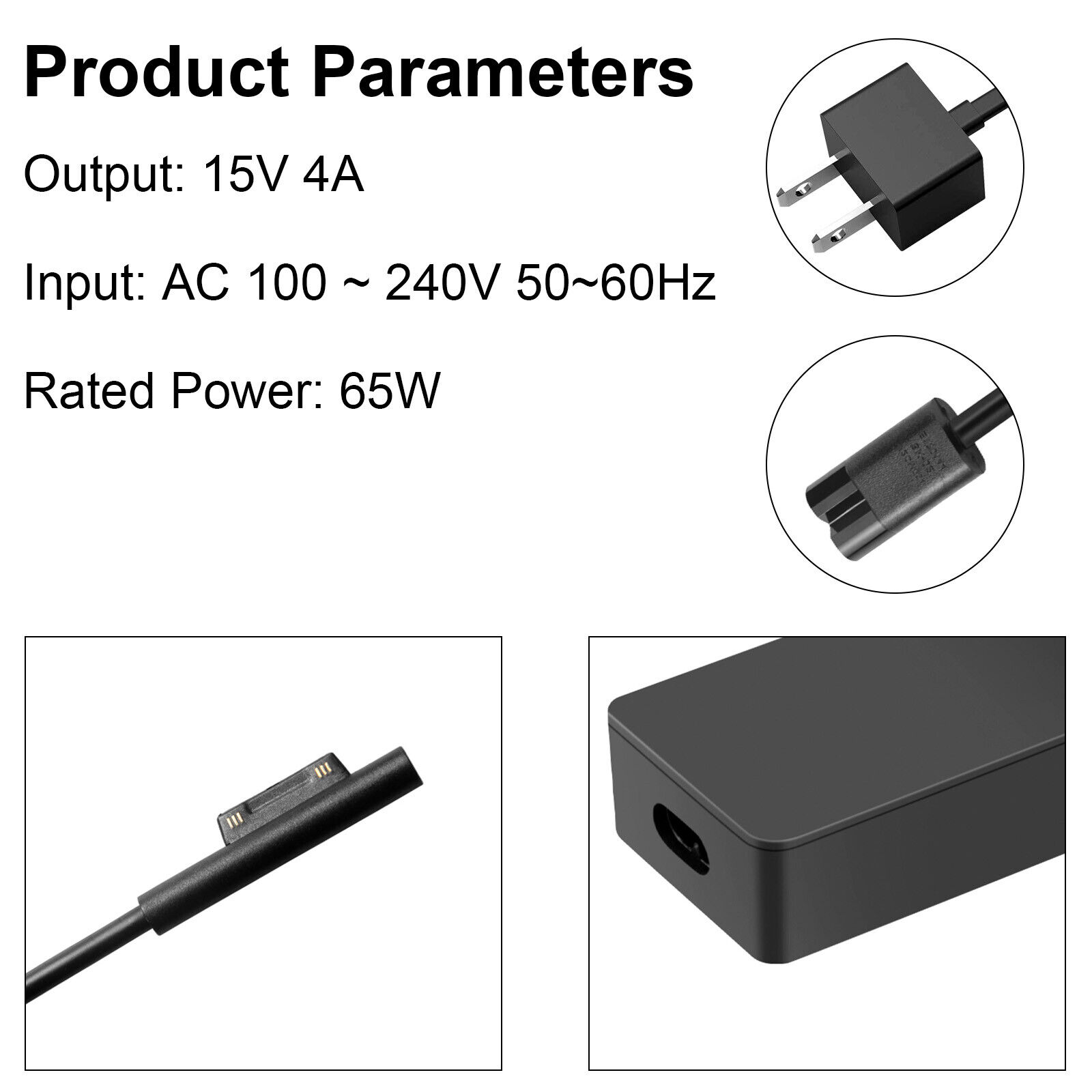 Great Choice Products 65W For Microsoft Surface Pro 9 8 7 6 5 4 3 X Power Supply 1706 Adapter Charger