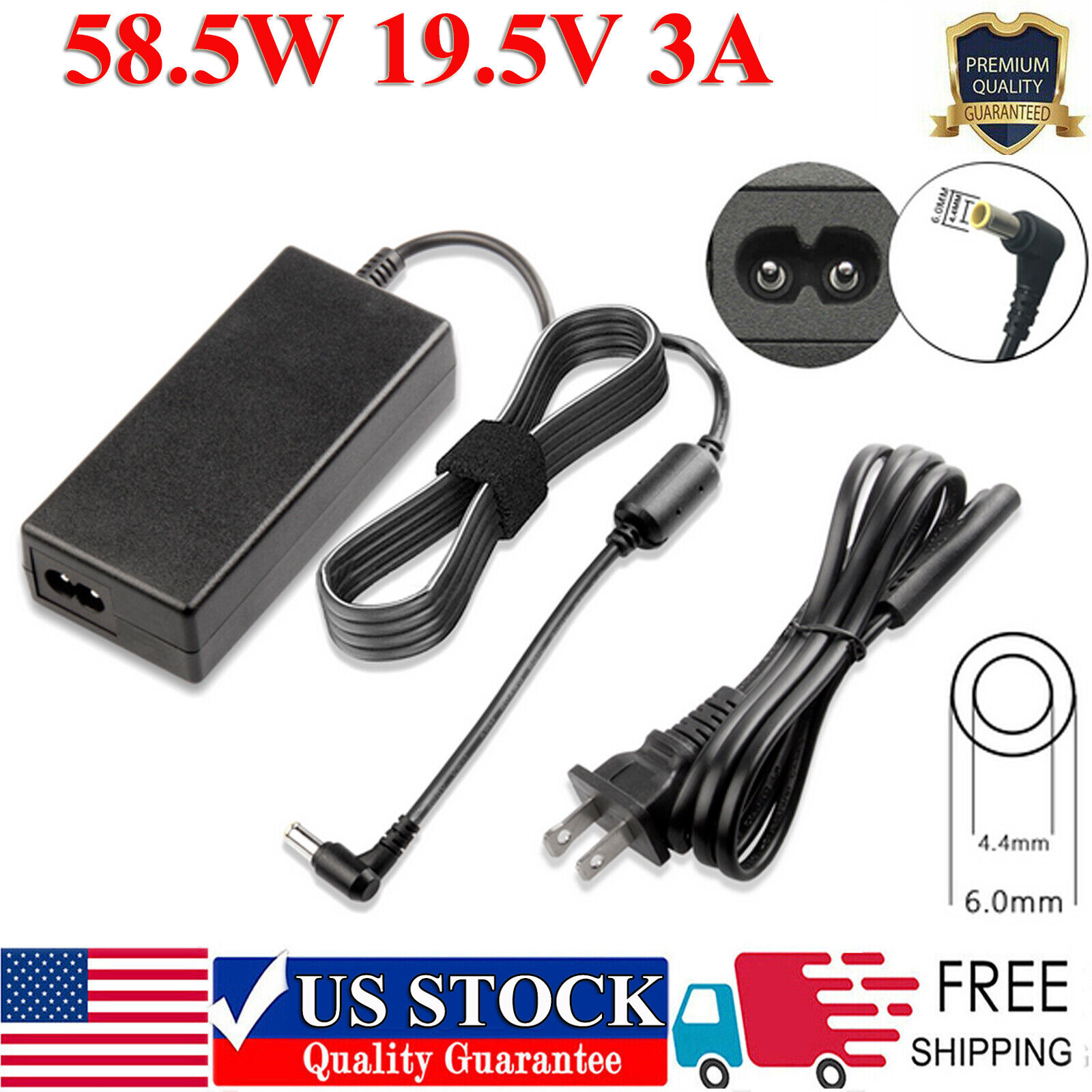 Great Choice Products New 19.5V 3A For Sony Vaio Pcg-61411L Vgp-Ac19V41 Ac Power Adapter Charger +Cord
