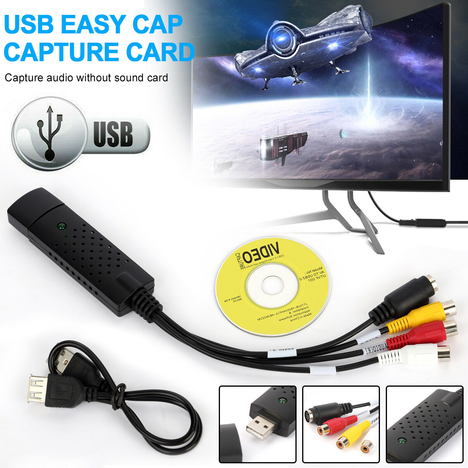 Great Choice Products Usb 2.0 Audio Video Vhs Vcr To Dvd Converter Capture Card Adapter Digital Format