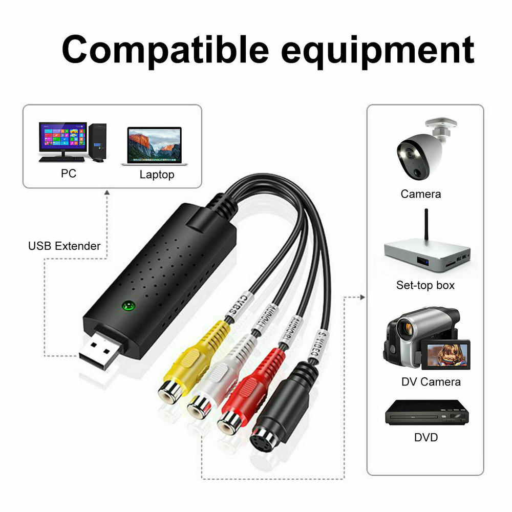 Great Choice Products Usb 2.0 Audio Video Vhs Vcr To Dvd Converter Capture Card Adapter Digital Format