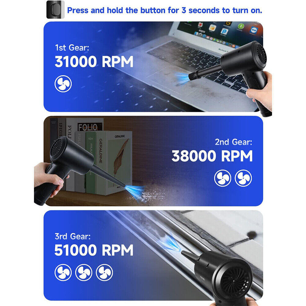 Great Choice Products 51000Rpm Portable Electric Air Cleaner Cordless Air For Car Computer Keyboard
