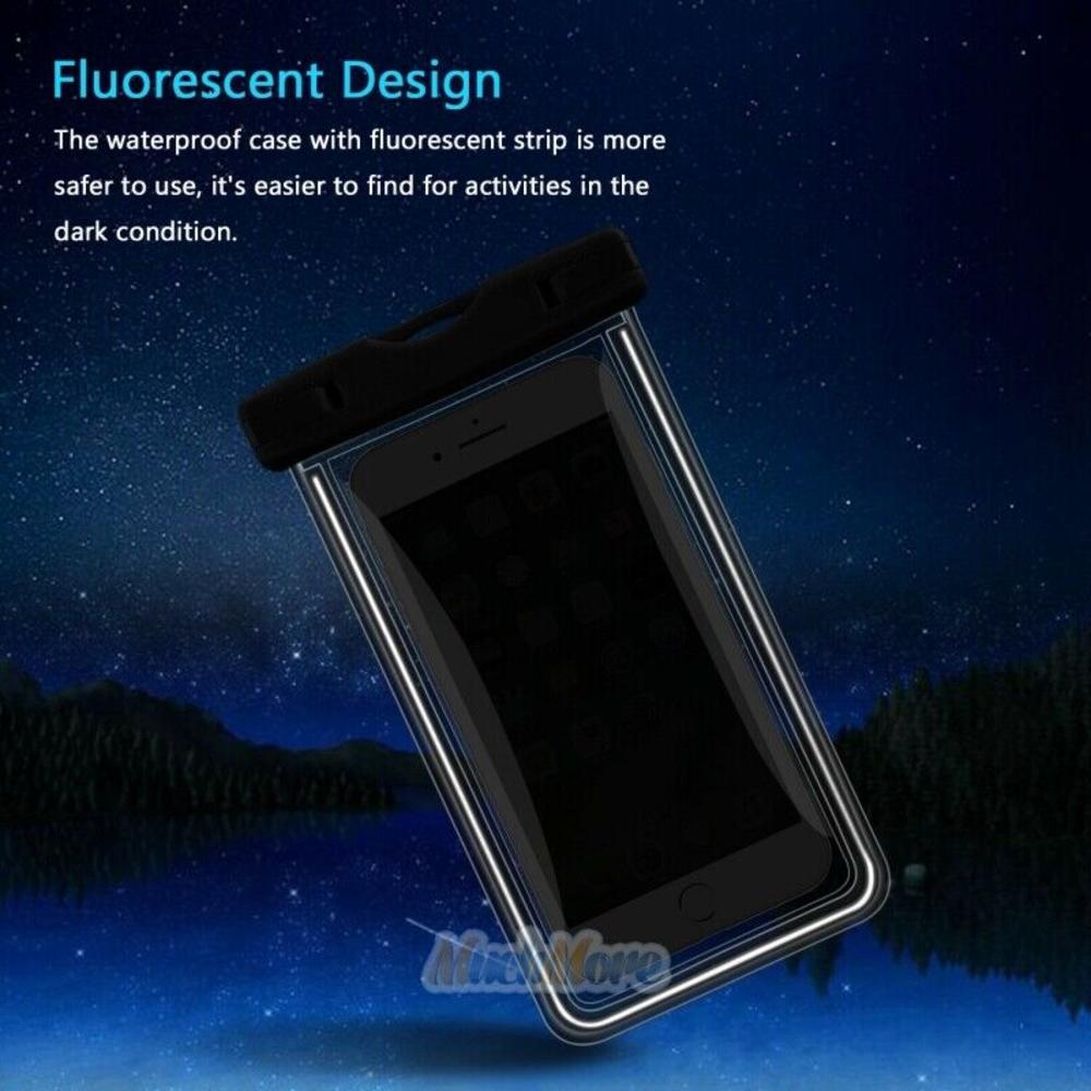 Great Choice Products 3X Luminous Waterproof Dry Bag Underwater Pouch Case 6.5" Cover For Cell Phone