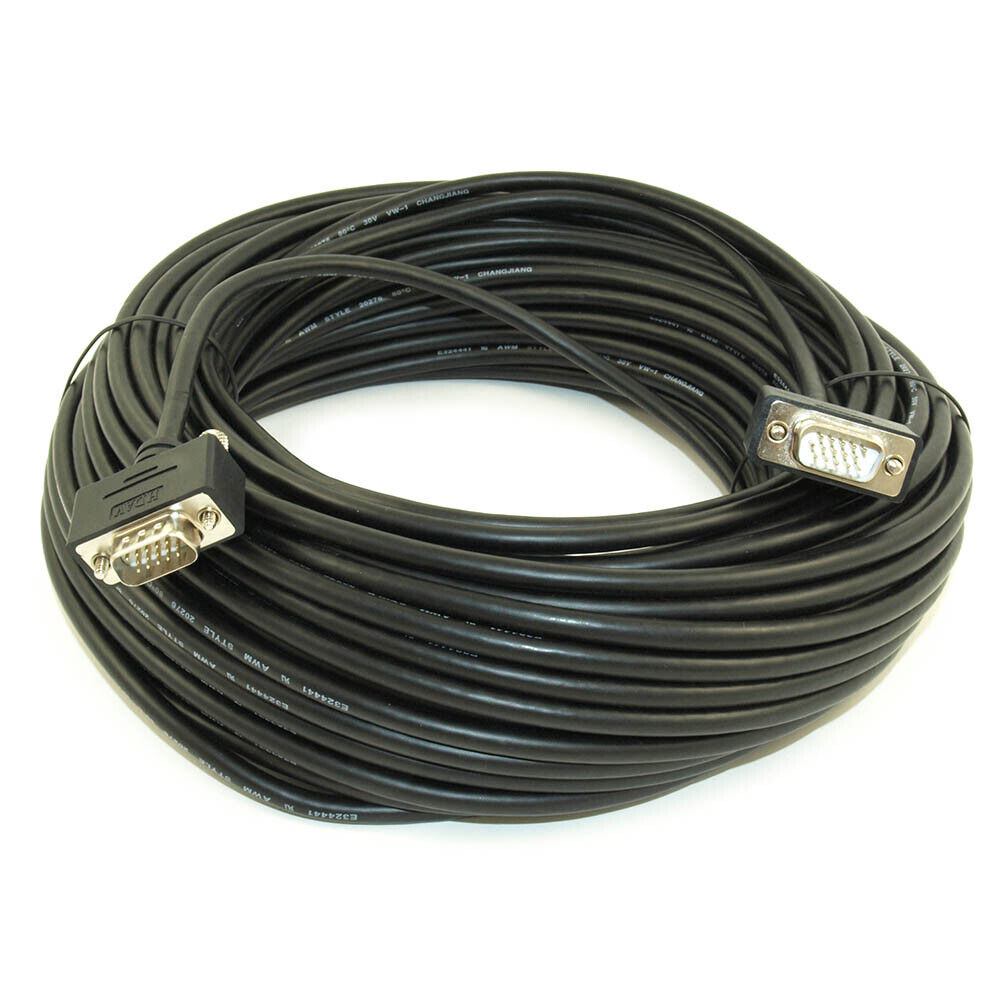 Great Choice Products 100Ft Vga Ultra-Thin Male/Male Compact End Triple Shielded Cable
