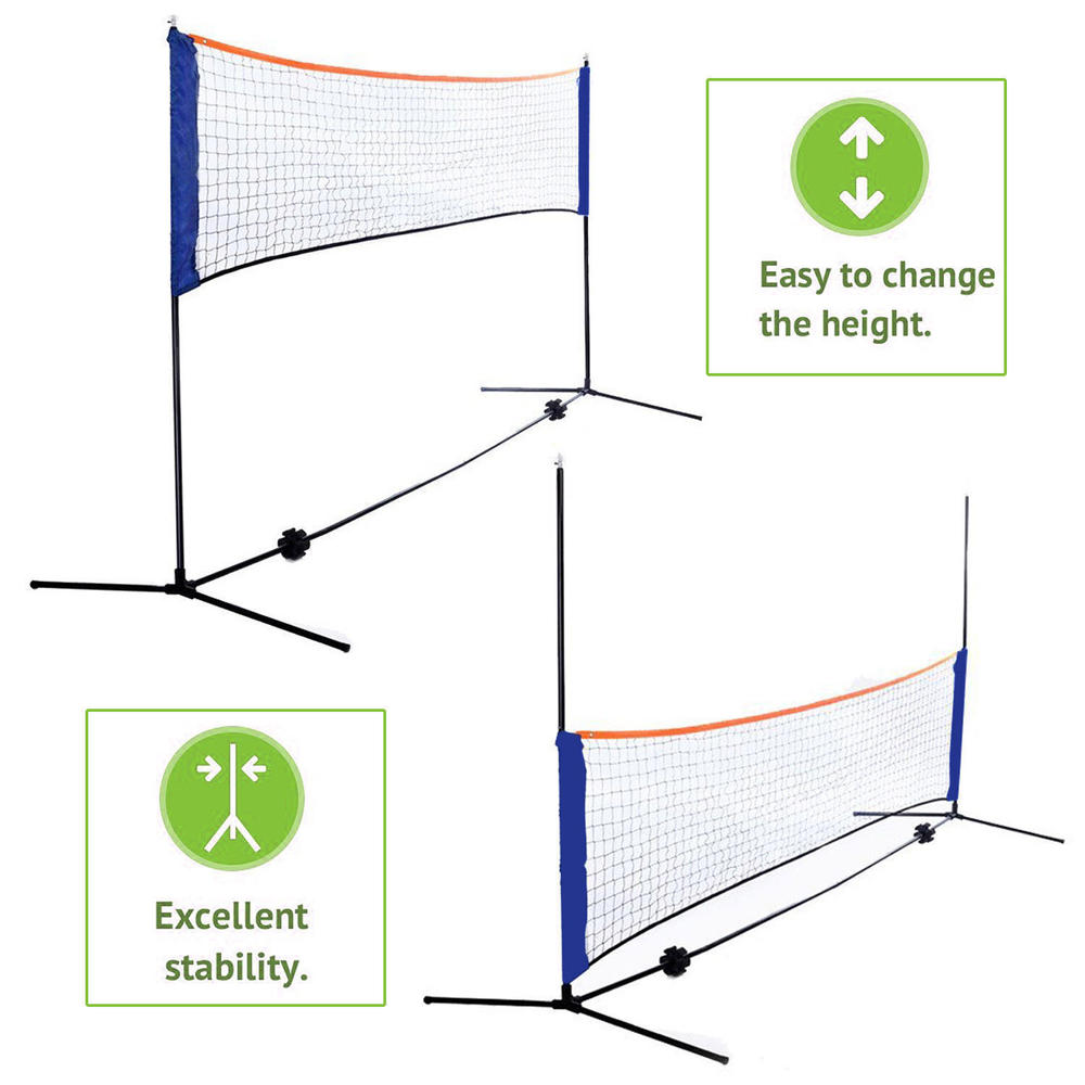 Great Choice Products 10 Feet Badminton Volleyball Tennis Net Set With Stand/Frame Carry Bag Portable