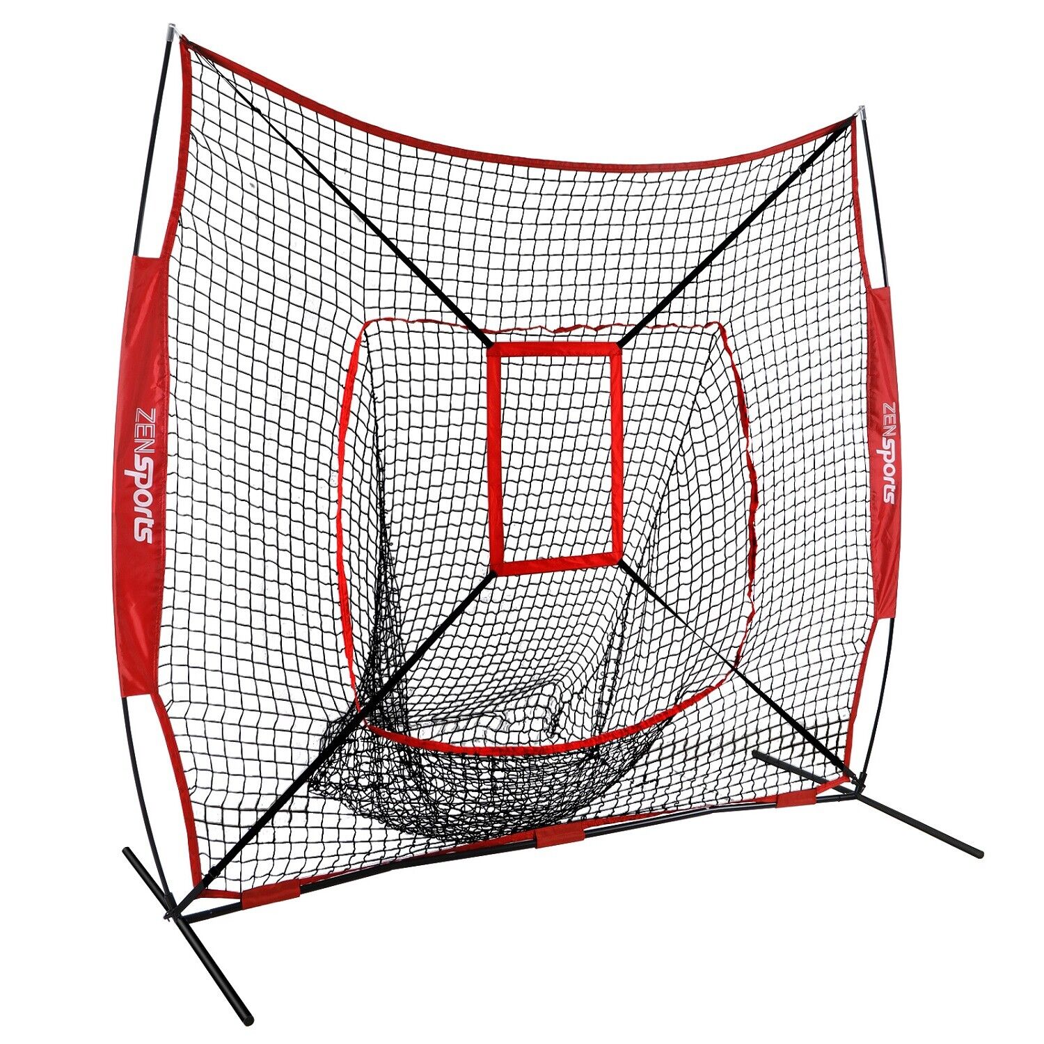 Great Choice Products 7'X7' Baseball Softball Practice Net Teeball Pitching With Strike Zone Exercise