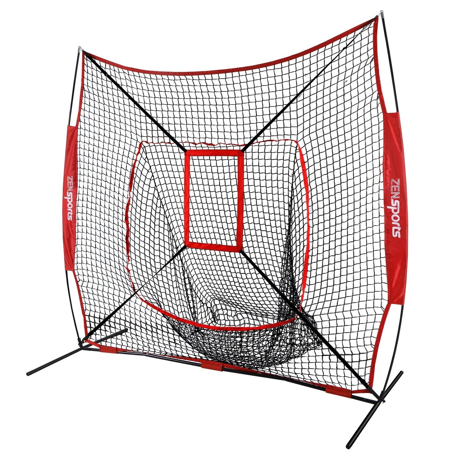 Great Choice Products 7'X7' Baseball Softball Practice Net Teeball Pitching With Strike Zone Exercise