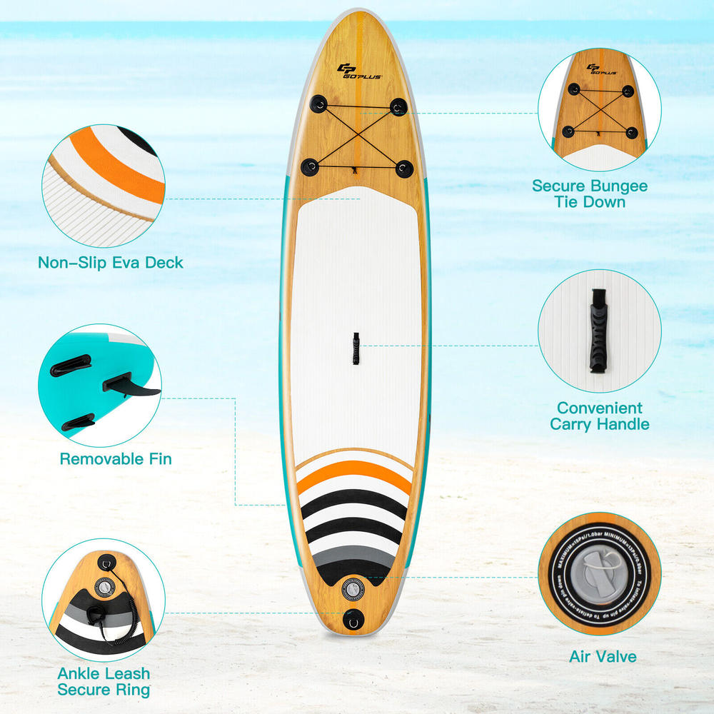 Great Choice Products 10' Inflatable Stand Up Paddle Board Surfboard W/Pump Aluminum Paddle