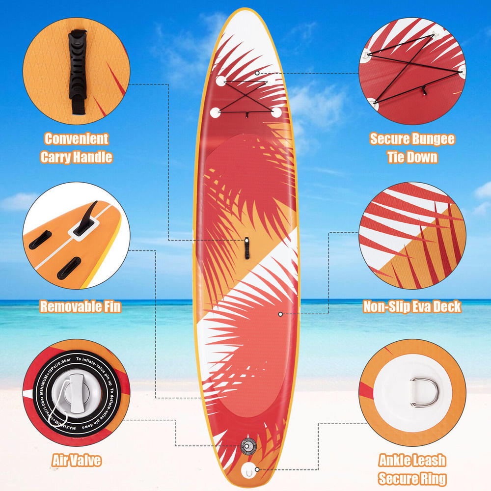 Great Choice Products 10.5 Ft Inflatable Stand Up Paddle Board Surfboard W/ Aluminum Paddle