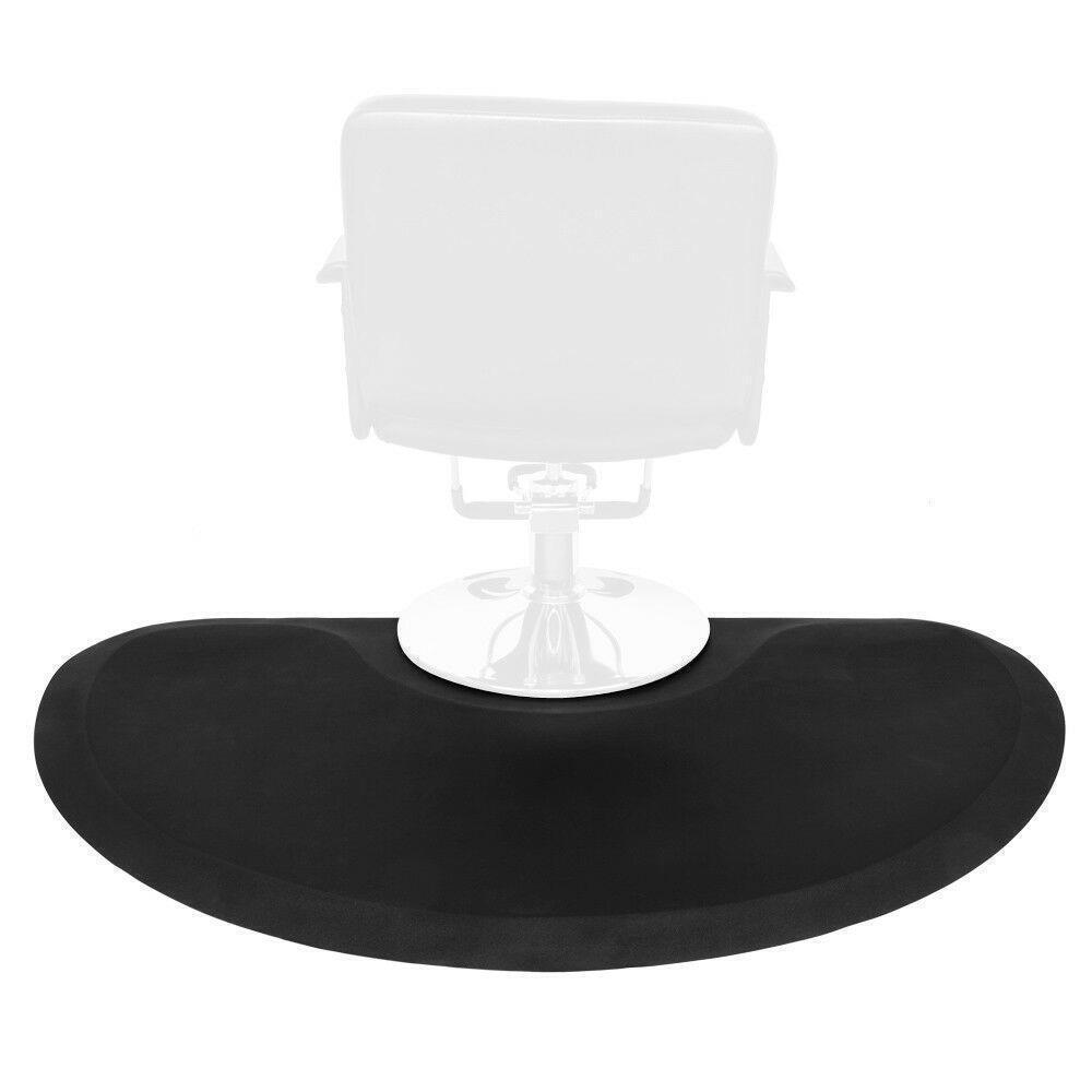 Great Choice Products Barber Shop Chair Mat 3'X5' Anti-Fatigue Floor Mat Salon Mat- Black Semi Circle