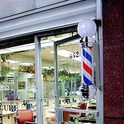 Great Choice Products Classic Barber Pole Rotating Light Barber Shop Stripes Wall Lamp Hair Salon Sign