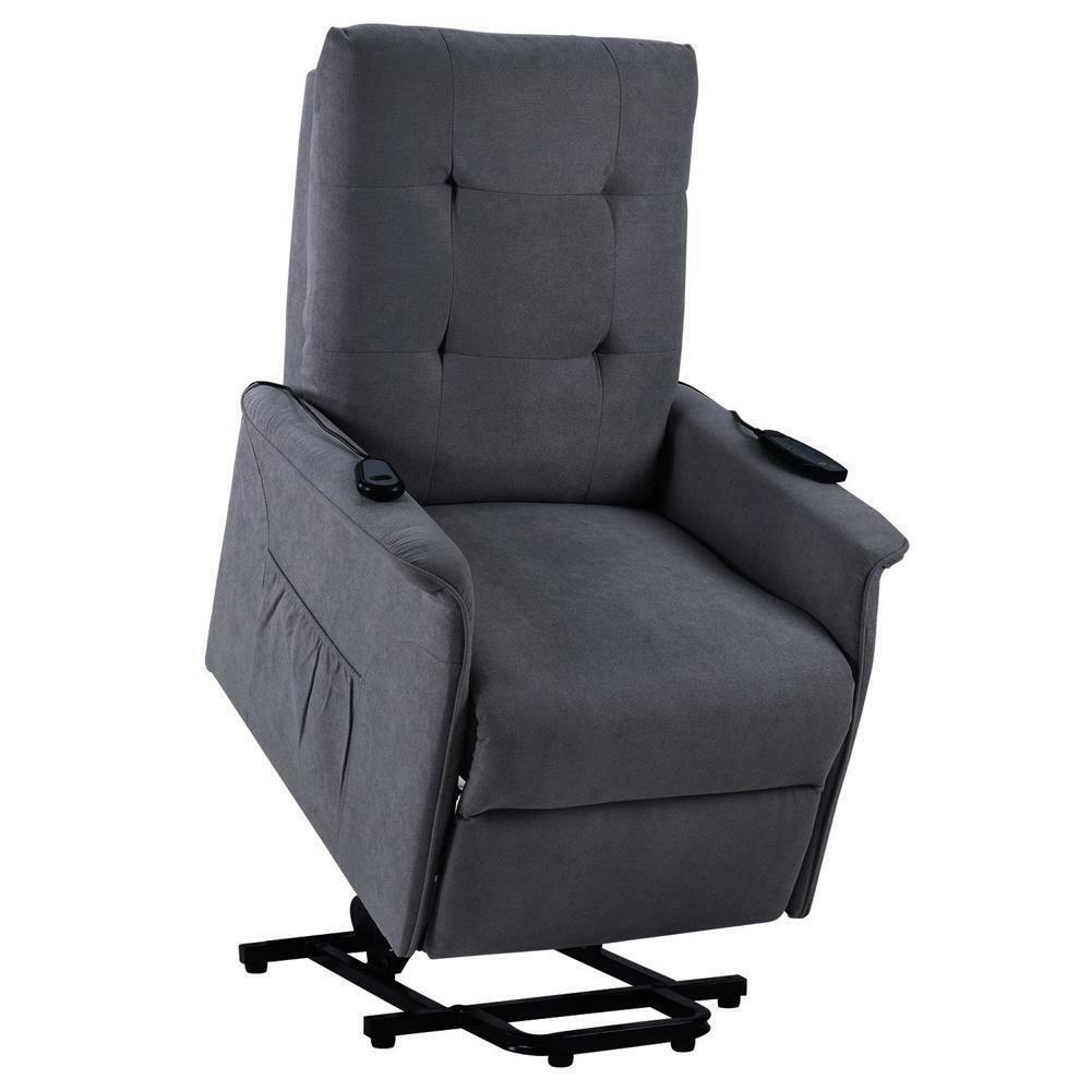 Great Choice Products Power Lift Chair Recliner Chair With 2 Areas Of Massage Focus Back & Lumba Black