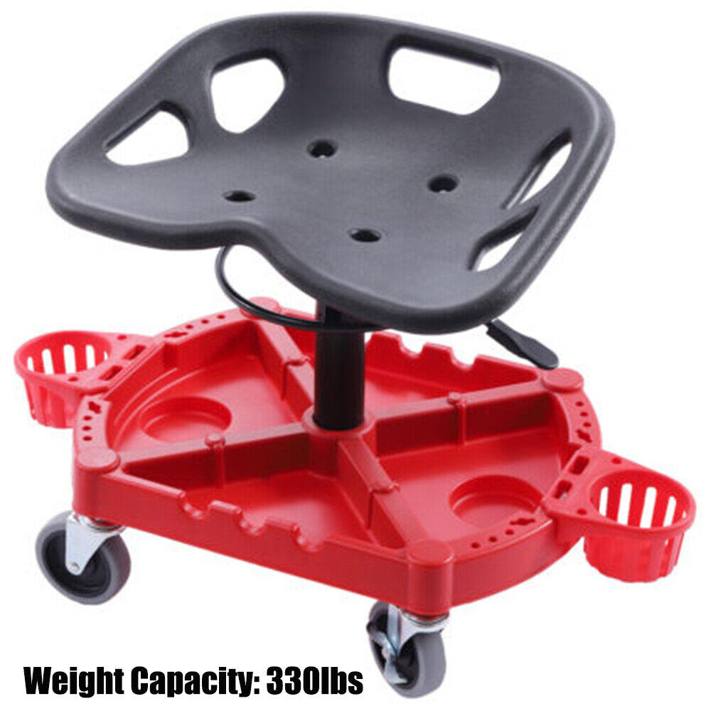 Great Choice Products Adjustable Garage Shop Stool 330Lbs Rolling Mechanic Work Seat W/ Casters New
