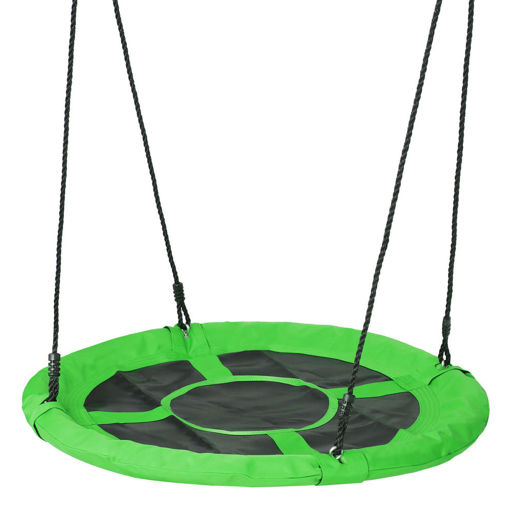 Great Choice Products 40'' Kids Spider Web Tree Swing Set Saucer Swing Outdoor Backyard Green