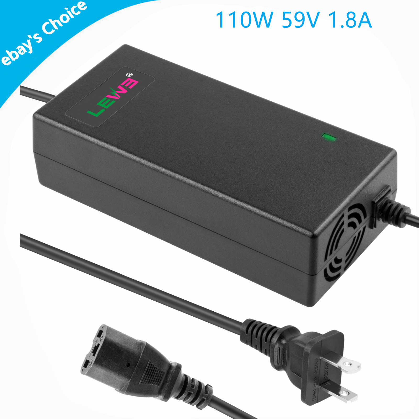 Great Choice Products 48V Battery Charger For Electric Bicycle Motor Bike - 3 Holes Plug Ac Adapter