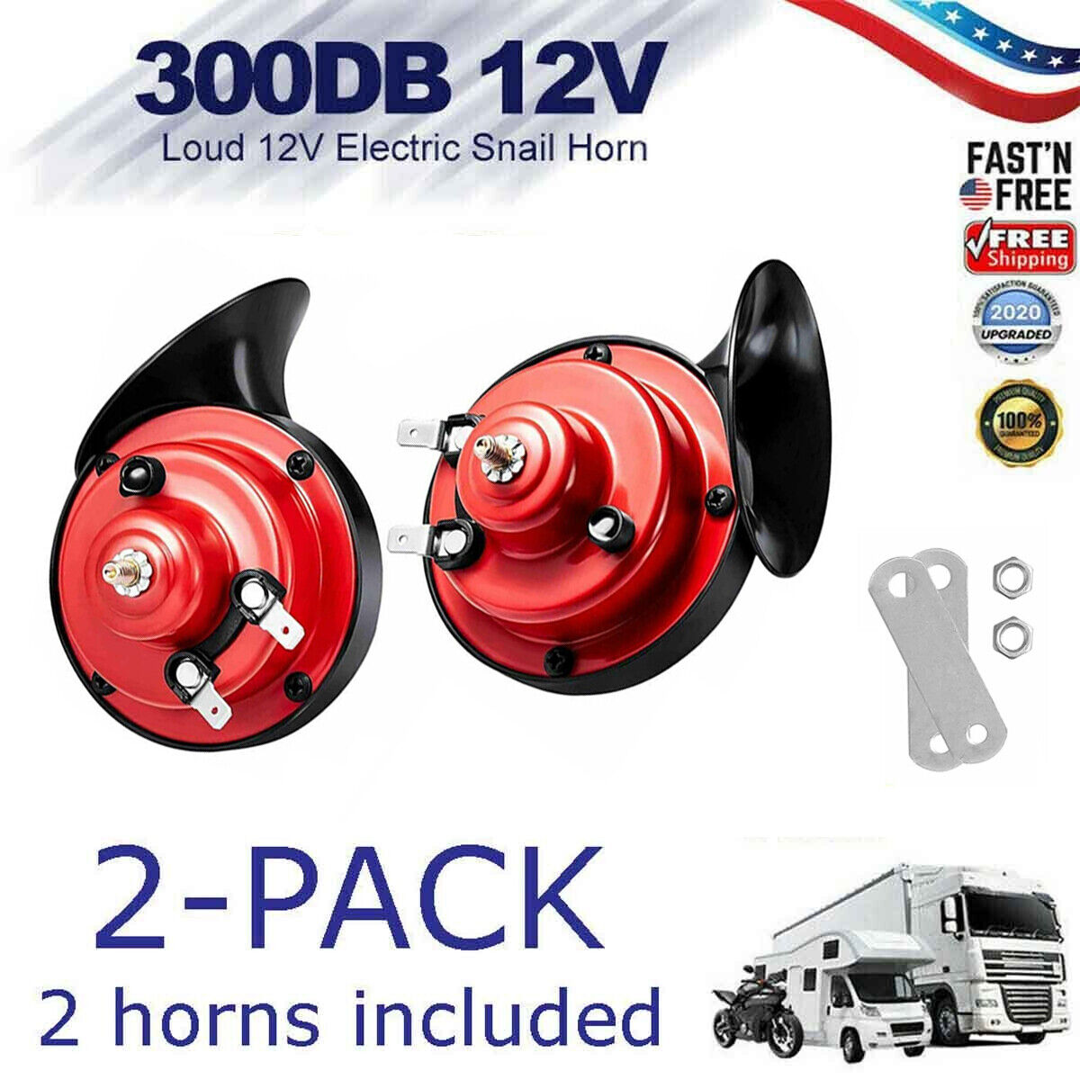 Great Choice Products 2X 300Db 12V Super Loud Electric Horn Auto Parts For Motorcycle Car Truck
