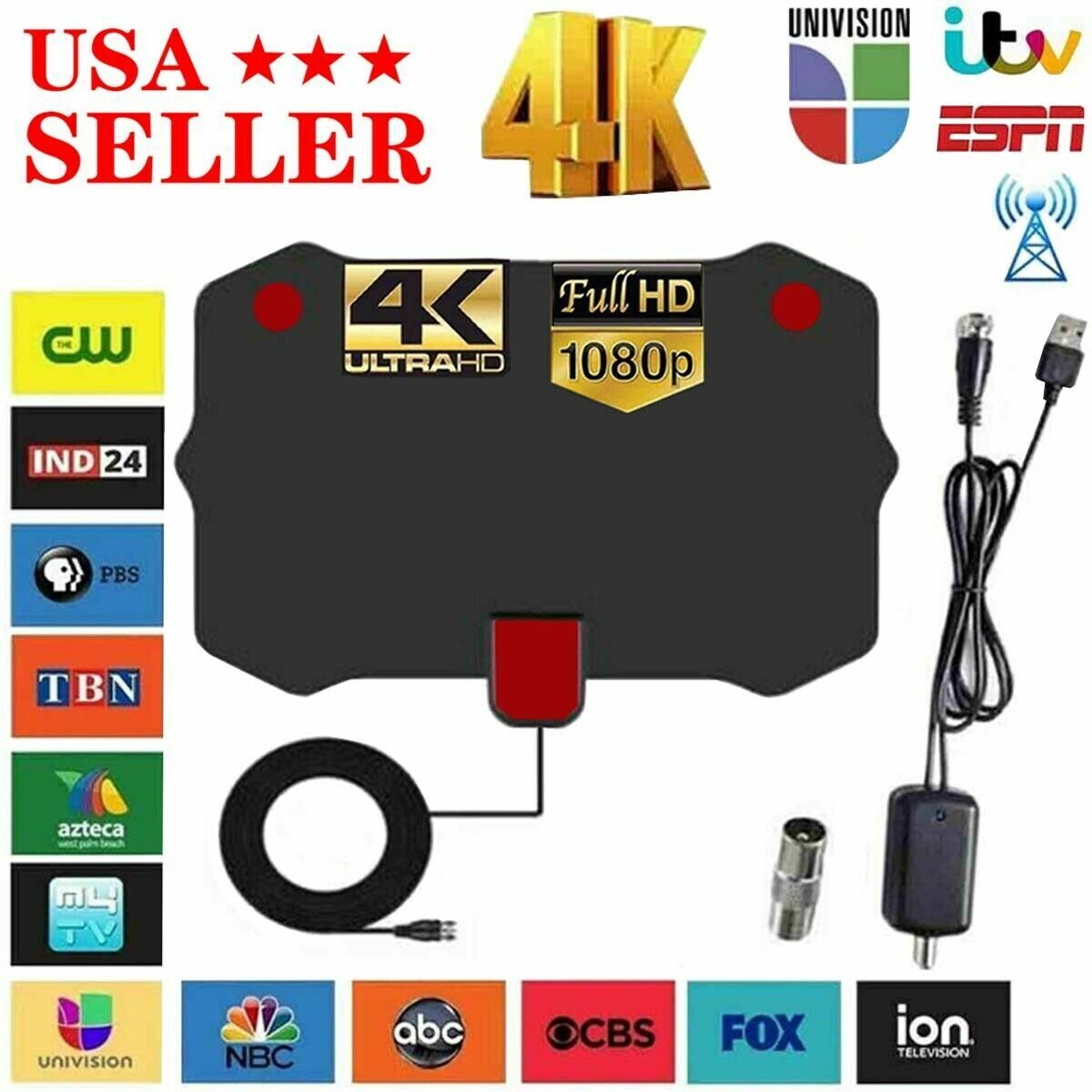 Great Choice Products 5600 Miles Digital Tv Antenna Indoor Hdtv Amplified Signal Booster 4K Hd 1080P!.
