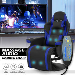 Great Choice Products [Bluetooth Speakers]Gaming Racing Chair Massage Recliner Home Office Swivel Seat