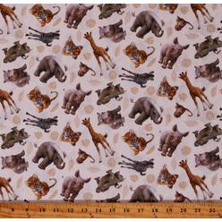 Great Choice Products Cotton Baby Safari Animals African Whose Nose & Toes Fabric Print Bty D387.44