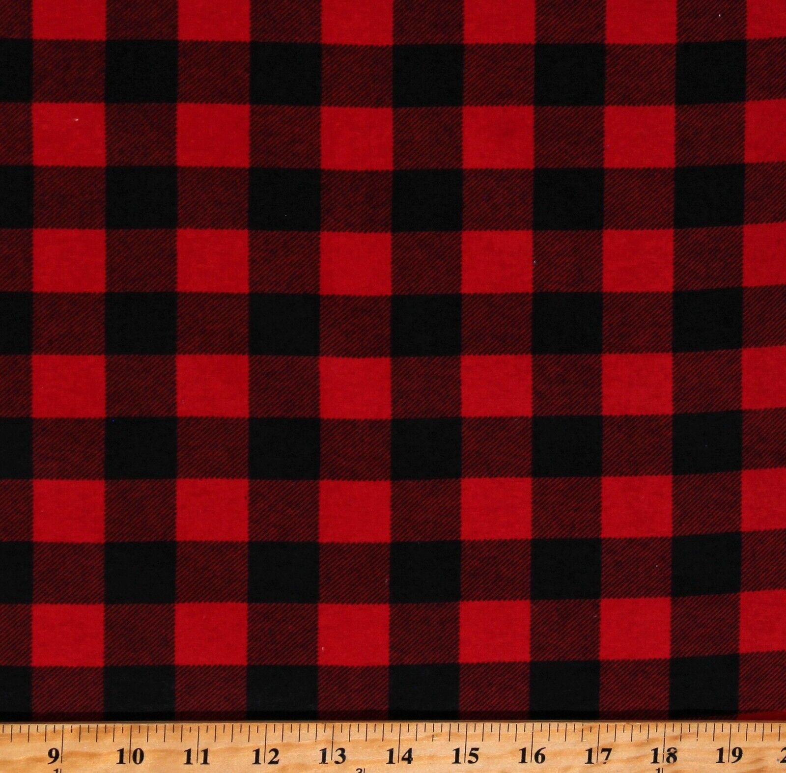 Great Choice Products Flannel Buffalo Plaid Red Black Prt Cotton Flannel Fabric Print By Yard D275.28