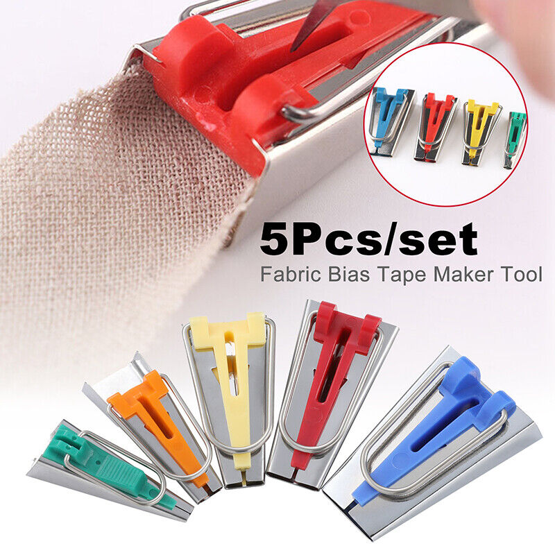 Great Choice Products 5Pcs Fabric Bias Binding Tape Maker Kit Binder Foot For Sewing Quilting Diy Tool