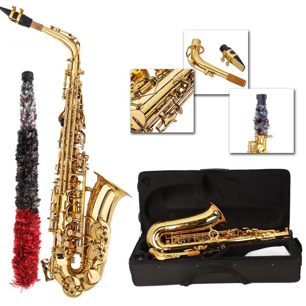 Great Choice Products New Brass School Student Practice Alto Saxophone Sax Kit Golden Color