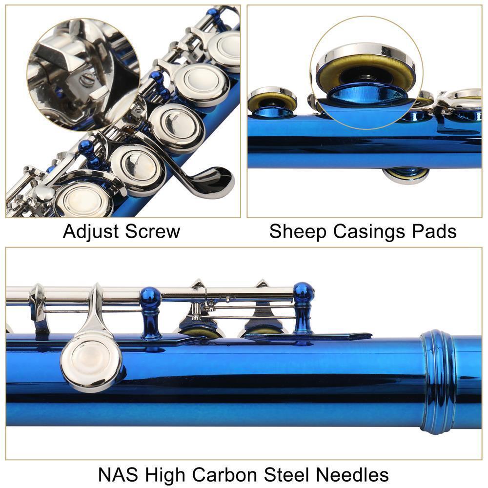 Great Choice Products School Set Student 16 Closed C Flute With Case Cupronickel And Accessories
