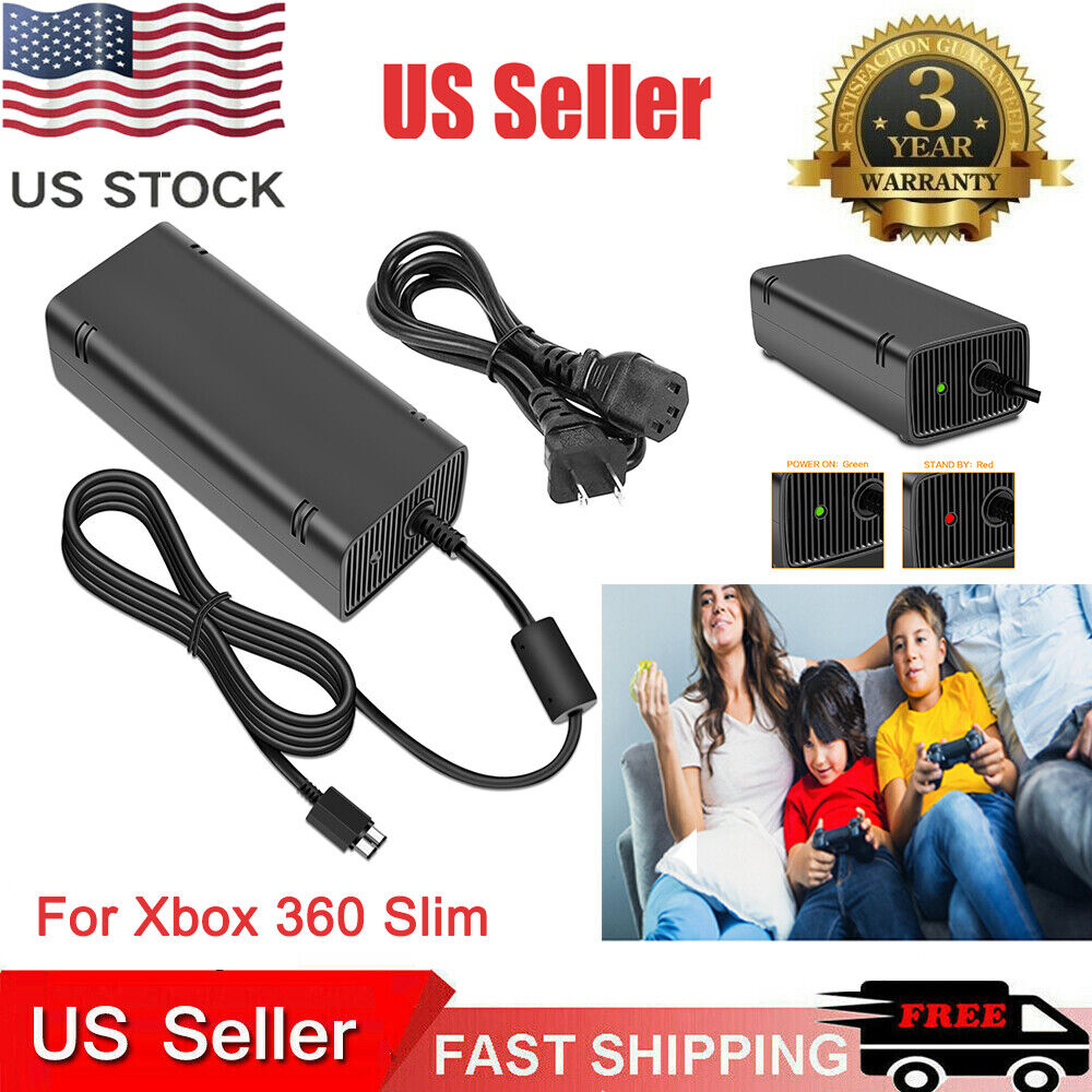 Great Choice Products For Microsoft Xbox 360 Slim New Ac Adapter Brick Charger Power Supply Cord Cable