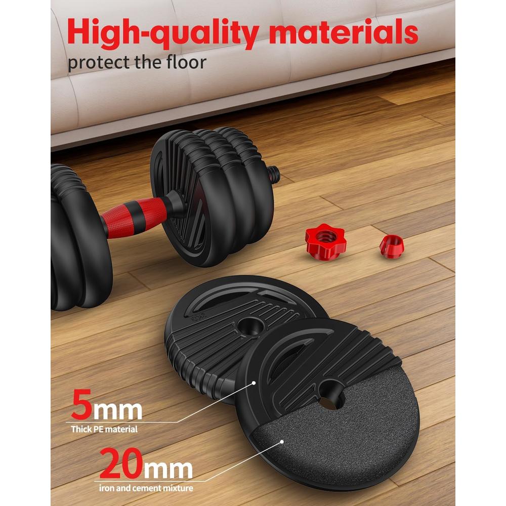 GCP Products Adjustable Dumbbell Set 20LBS/35LBS/55LB/70LBS/90lbs Free Weights Dumbbells, 4 in 1 Weight Set, Dumbbell, Barbell, Kettlebell,