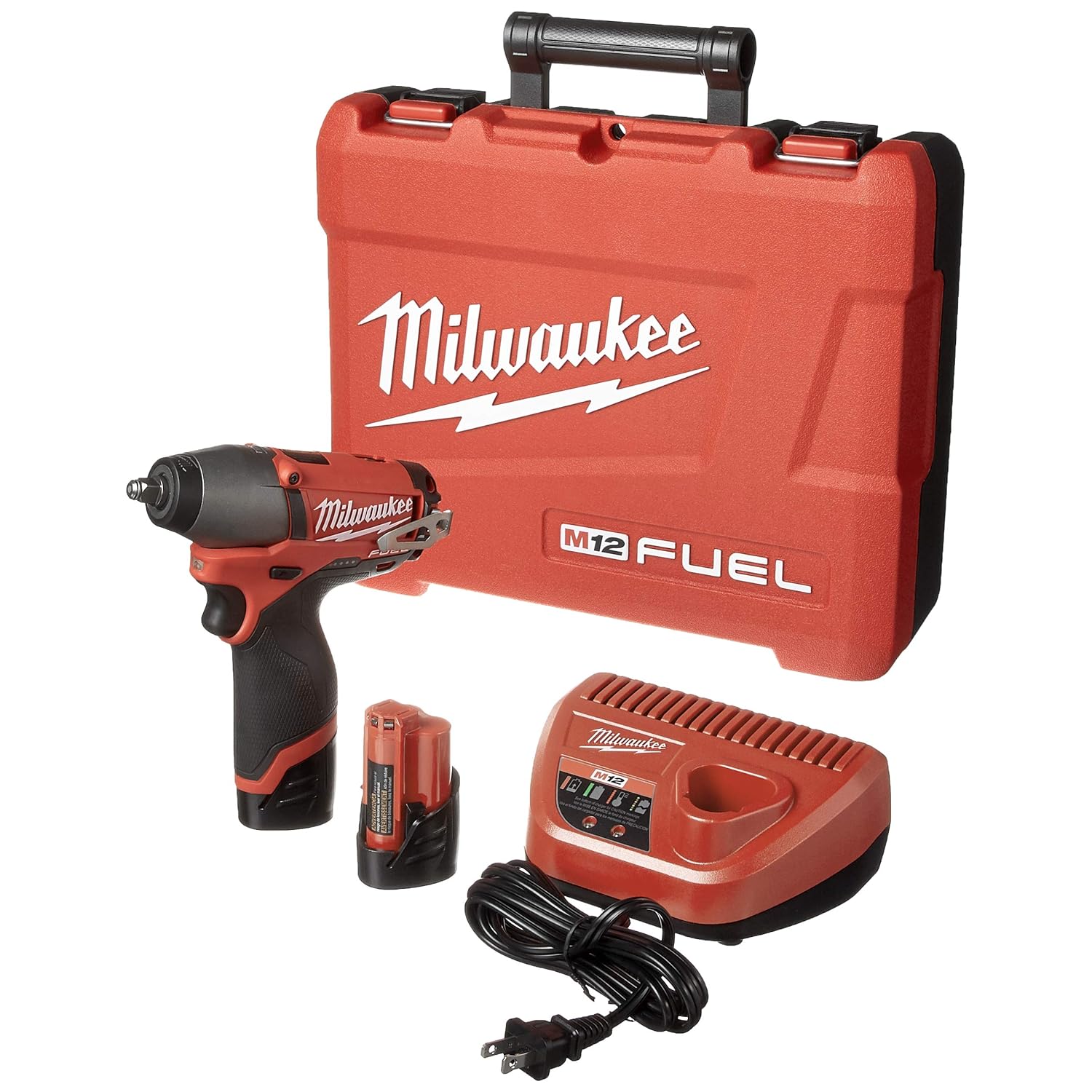 Milwaukee 2454-22 M12 Fuel 3/8 Impact Wrench Kit W/2 Bat
