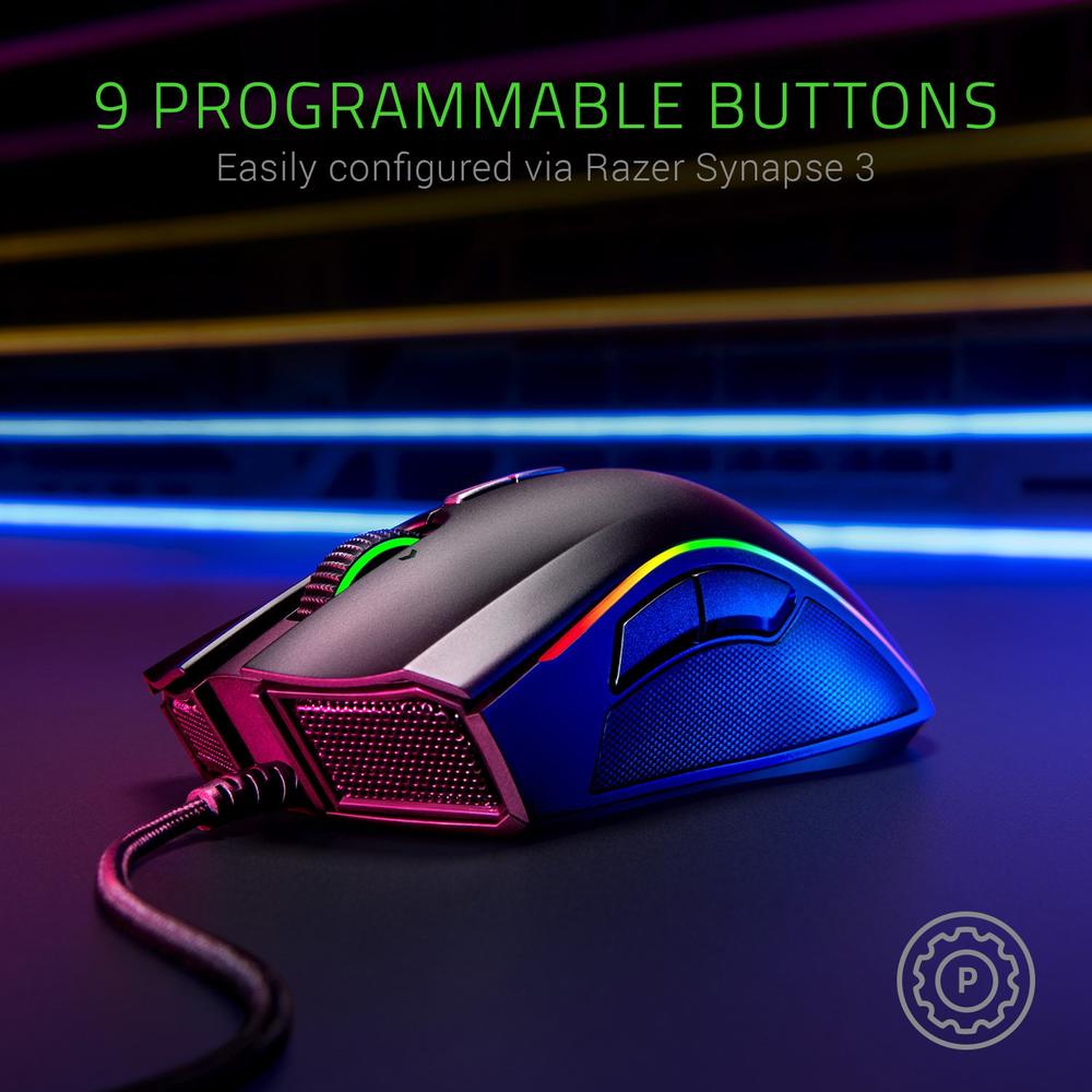 Razer Mamba Elite Gaming Mouse with 16.000 DPI 5G Optical Sensor, 9 Programmable Buttons, Ergonomic Form Factor, Powered Chro…