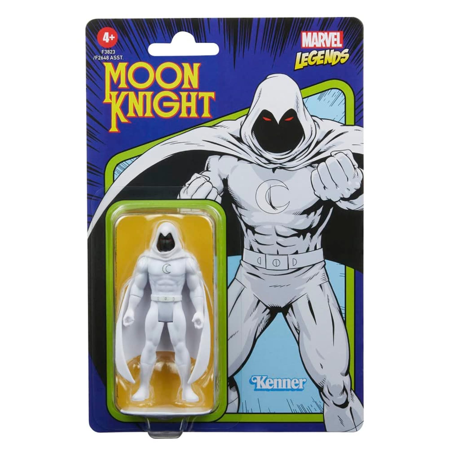 Hasbro Marvel Legends Series 3.75-inch Retro 375 Collection Moon Knight Collectible Action Figure, Toys for Kids Ages 4 and U…