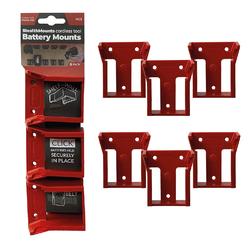 Great Choice Products Milwaukee Battery Holders M18 | Milwaukee M18 Battery Mounts For Milwaukee Power Tools | 6 Pack | Red Milwaukee M18 Battery O?
