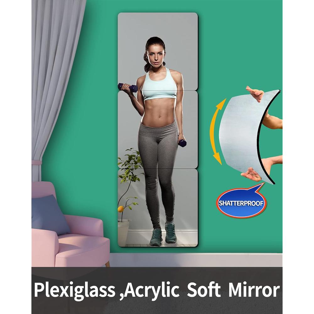 Great Choice Products Nc Plexiglass Acrylic Soft Mirror Non-Glass Shatterproof Mirror Full Length Mirror Wall Mirror Frameless Home Fitness Mirror …