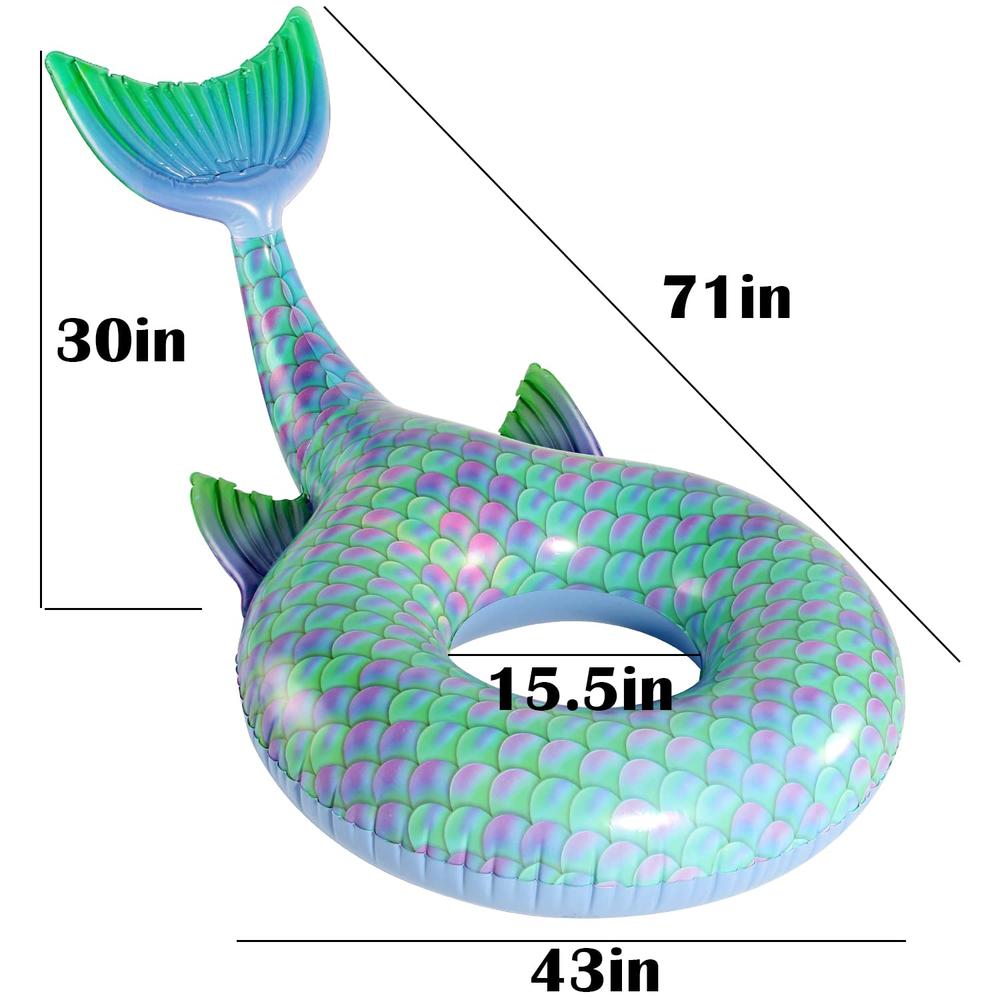 Great Choice Products Inflatable Mermaid Pool Floats, 71'' Swimming ...