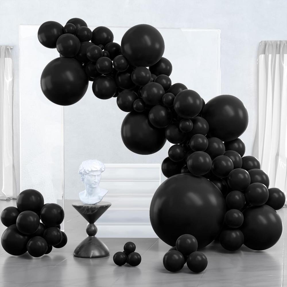 Great Choice Products Black , 127 Pcs Matte Black Different Sizes Pack Of 36 Inch 18 Inch 12 Inch 10 Inch 5 Inch Black For Balloon Garland Or Ballo…