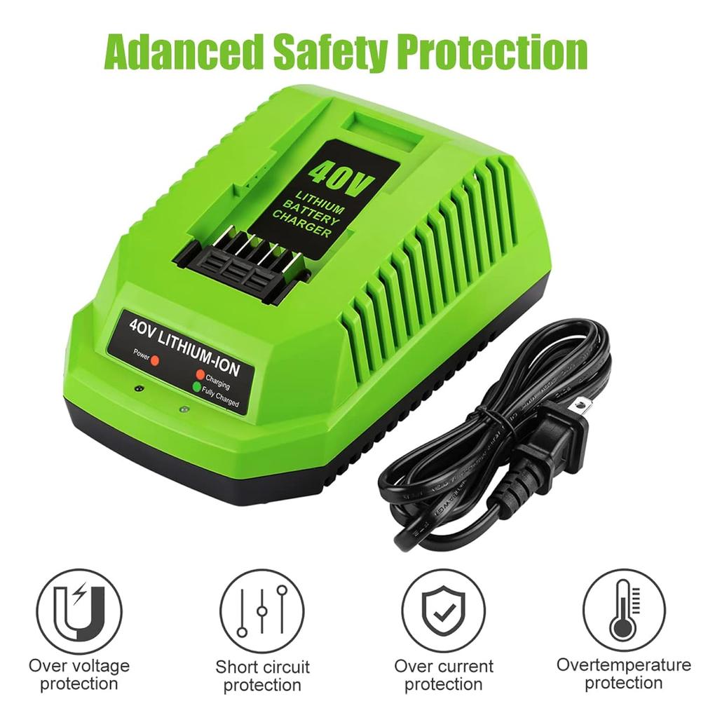 Great Choice Products 40V 6.0Ah 29472 29462 Battery Replacement For 40V Greenworks Battery And Charger 29482 Compatible With Greenworks 40V Lithium…