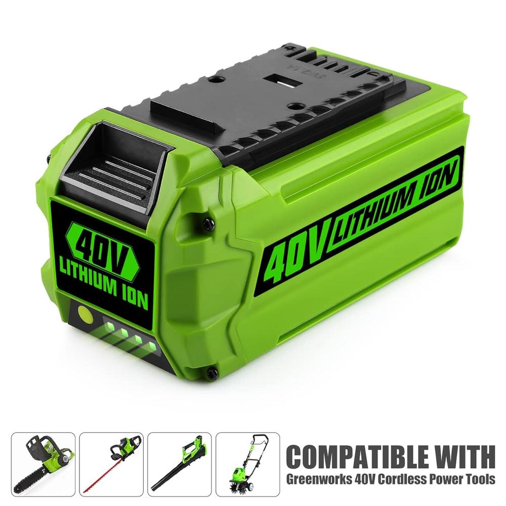Great Choice Products 40V 6.0Ah 29472 29462 Battery Replacement For 40V Greenworks Battery And Charger 29482 Compatible With Greenworks 40V Lithium…