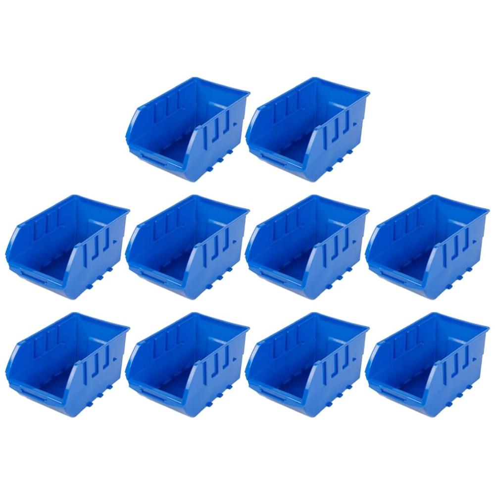 Great Choice Products Multitools 10Pcs Plastic Storage Bin Hanging Stacking Containers, Stackable Storage Bins Workshop Tool Organizer Bins For Par…