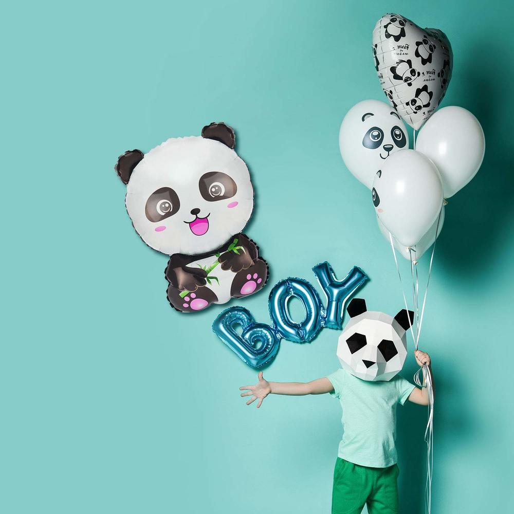 Great Choice Products 8 Pieces Panda Balloons Cartoon Panda Shaped Foil Balloons Zoo Animal Balloons Panda Party Supplies Happy Birthday Panda Ball…