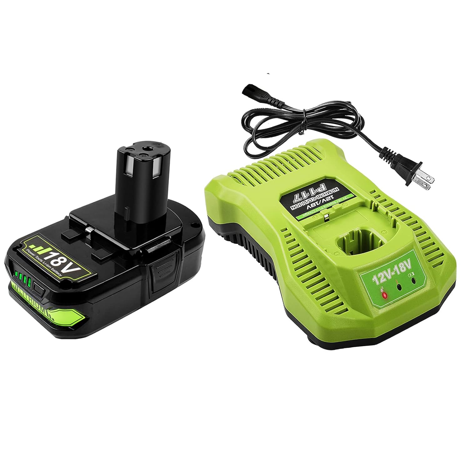 Great Choice Products Upgraded 3.5Ah 18V Batteries & Charger Combo For Ryobi 18V Battery And P117 Charger, Cell9102 Compatible With Ryobi 18V One +…