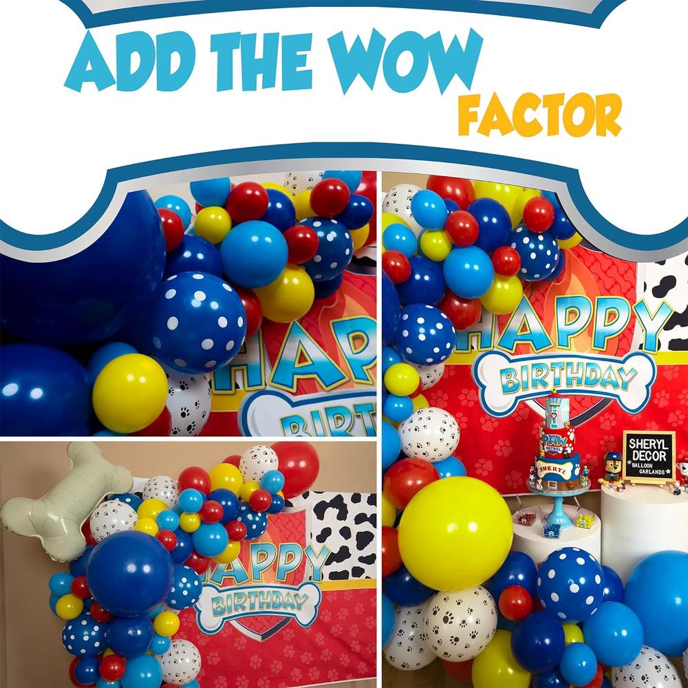 Great Choice Products 100Pc, Easy Diy – Paw Patrol Balloons Garland Arch Kit With Bonus Bone & Paw Print Balloons For Paw Patrol Birthday Decoratio…