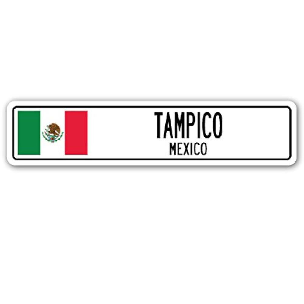 SignMission Tampico, Mexico Street Sign Mexican Flag City Country Road Wall Gift