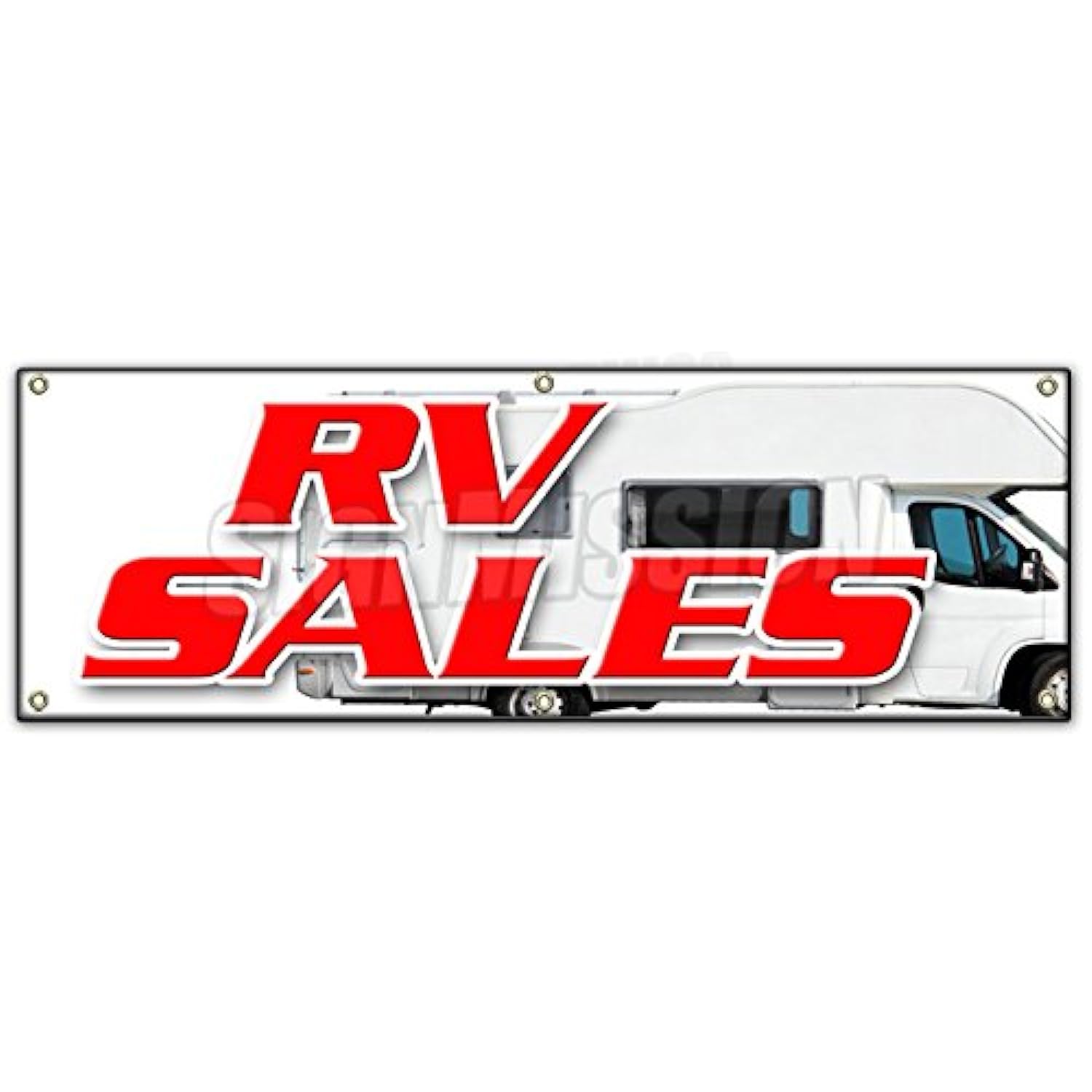 SignMission 72" RV Sales Banner Sign New Used reconditioned Motorhome financing Sale