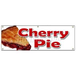 SignMission 72" Cherry Pie Banner Sign Bakery Cherries Crust Sweets Pastry Filling Tart
