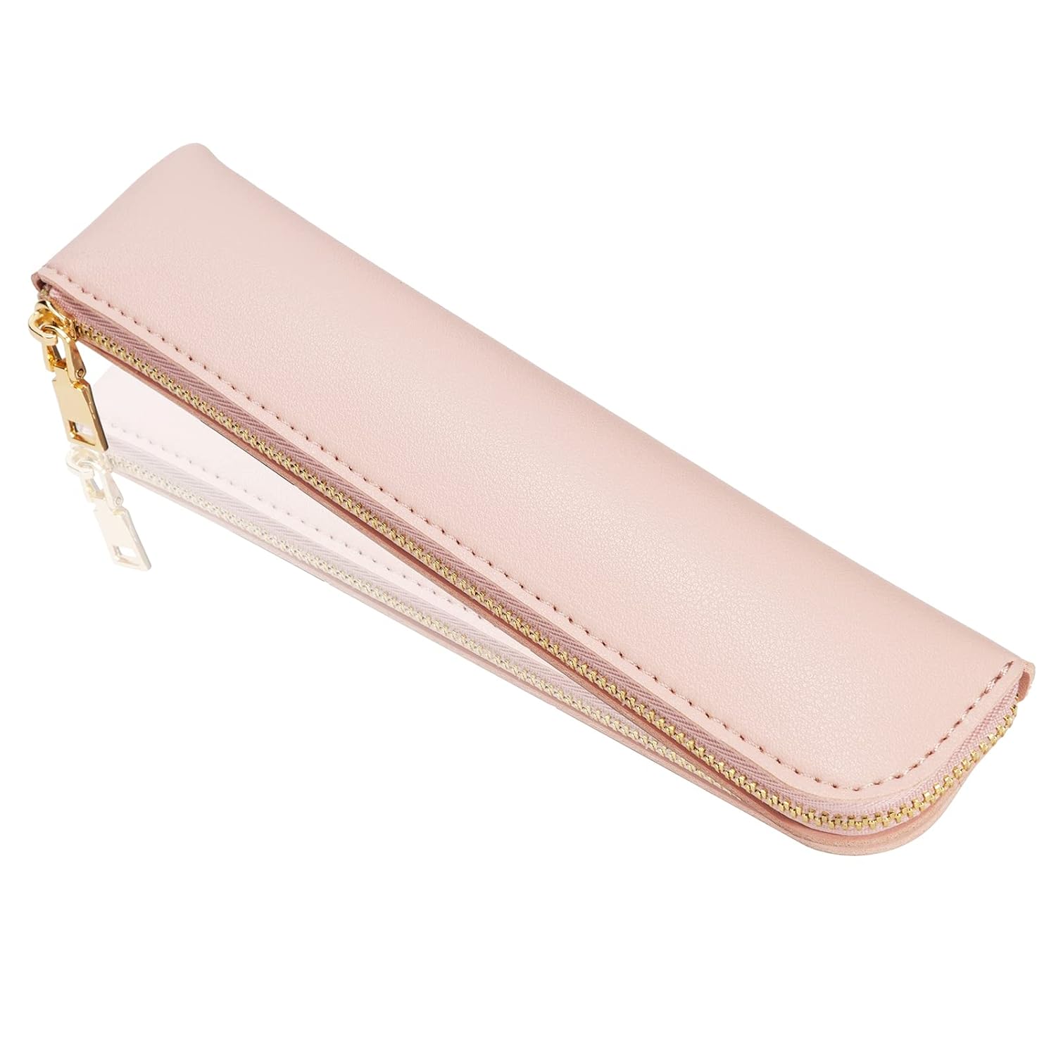 Great Choice Products Pink Slim Pencil Case, Small Leather Pouch, Leather Pencil Pouch, Leather Pencil Holder For Women.…