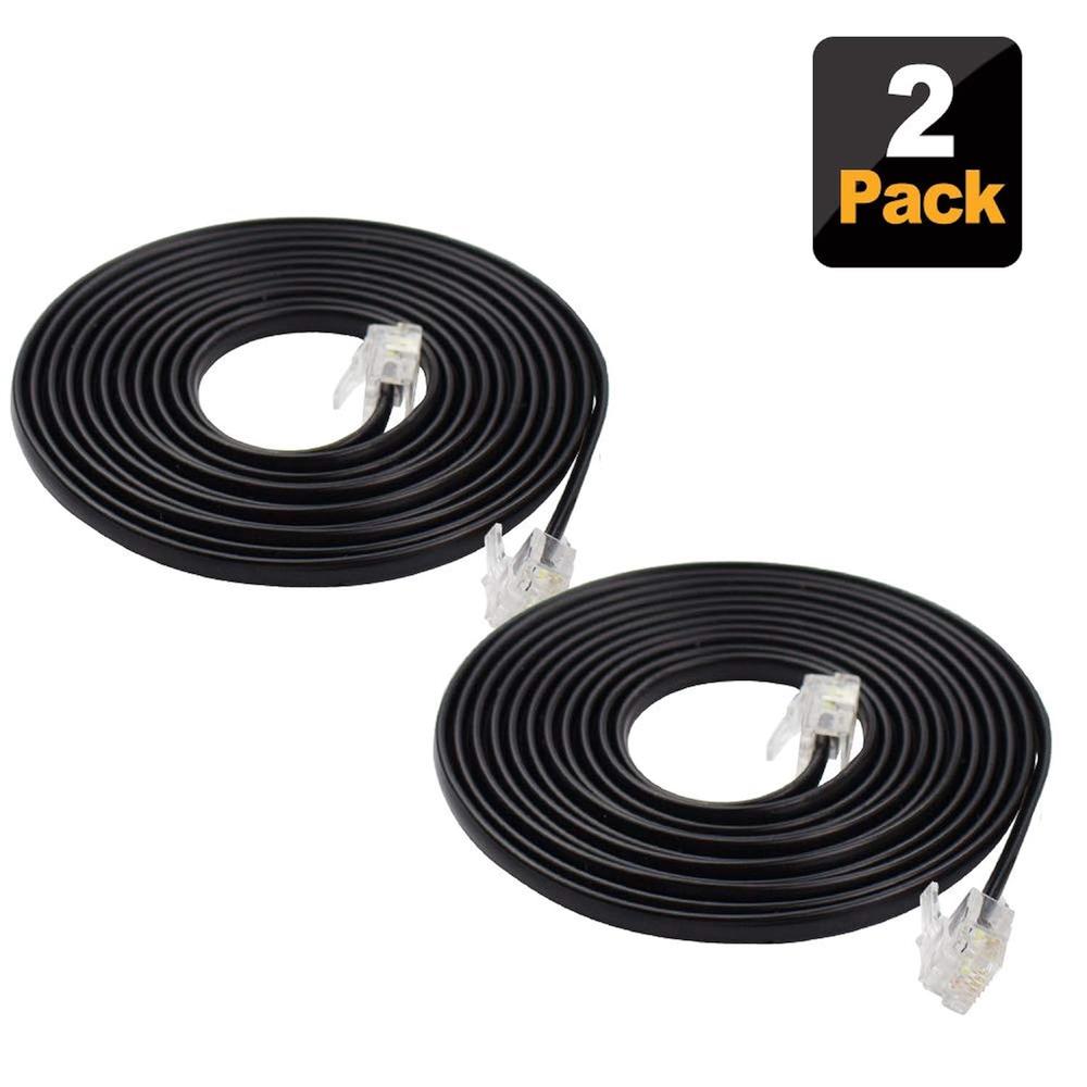 Great Choice Products 2 Pack 2M 6.6Ft Phone Telephone Extension Cord ...